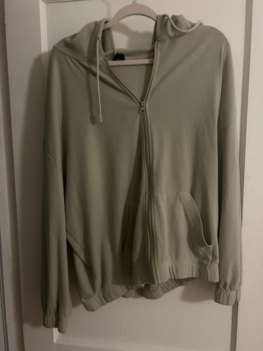 PacSun sage green zip-up hoodie